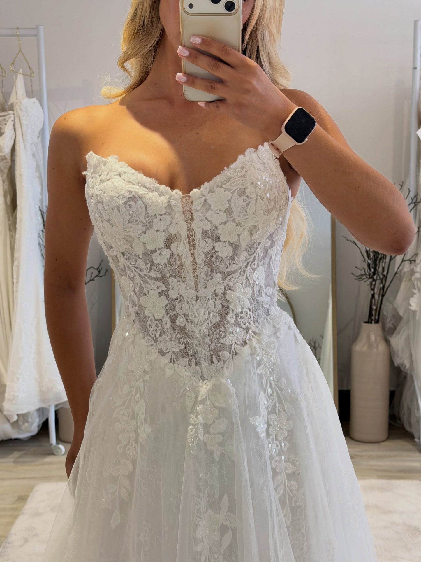 Strapless Lace Corset A-Line Wedding Dress