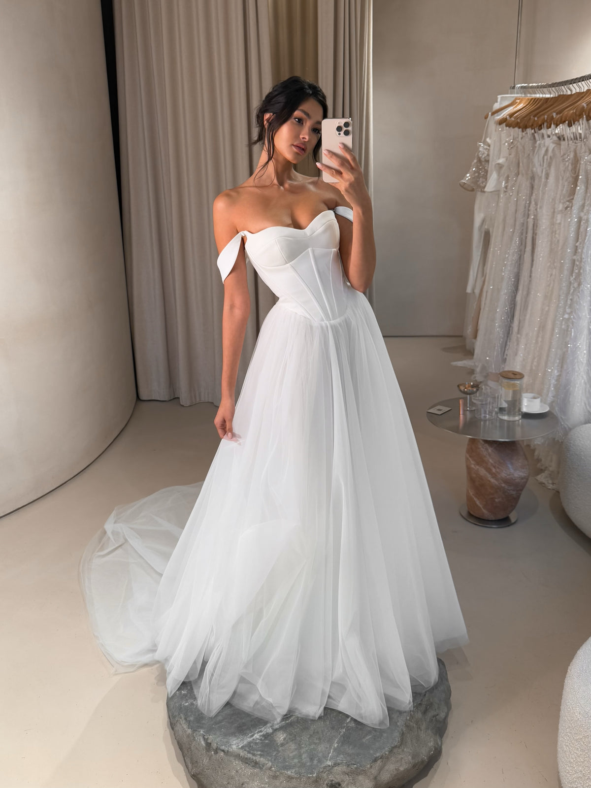 Corset Tulle A-Line Wedding Dress