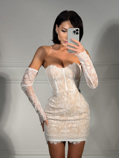 Sweetheart Lace Corset Bodycon Mini Dress