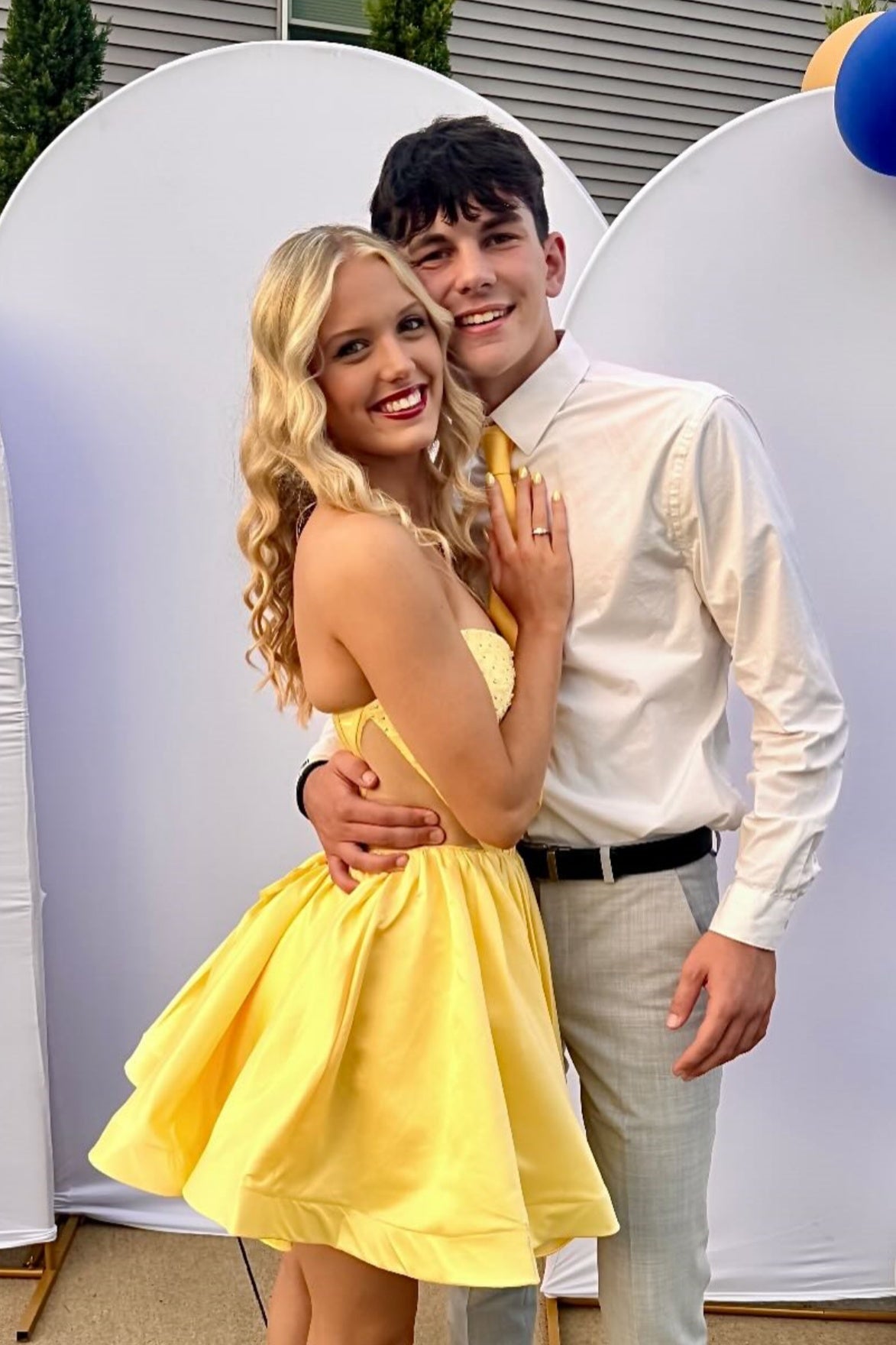 Strapless Sweetheart Beaded Satin Cut-Out Dress
