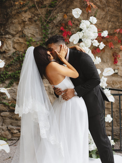 Strapless Corset Ball Gown Tulle Wedding Dress