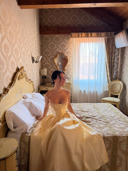 Strapless Corset Ball Gown Evening Dress