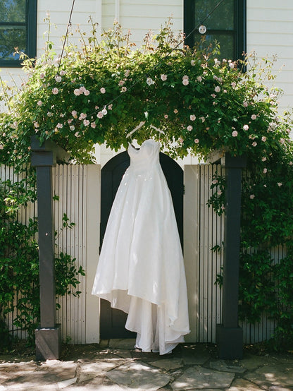 Strapless Ball Gown Wedding Dress with Structured Bodice
