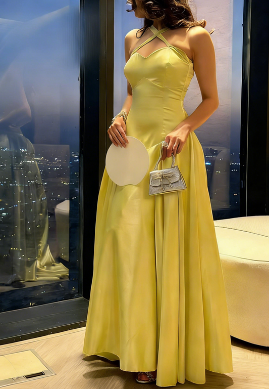 Sweetheart Straps Satin A-Line Prom Dress