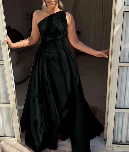 A-Line Rhinestone Sleeveless Evening Dress