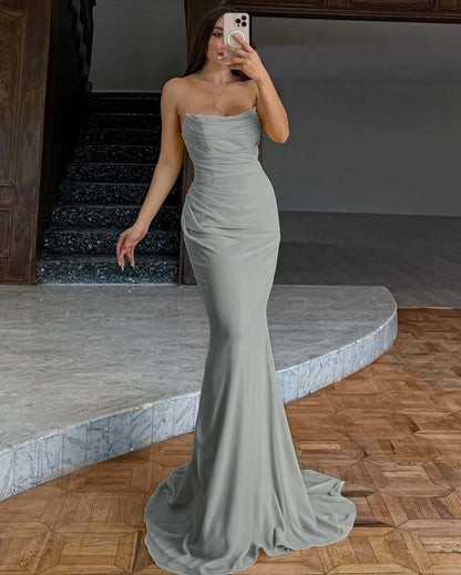 Elegant Yellow Chiffon Mermaid Long Prom Dress ZT0735