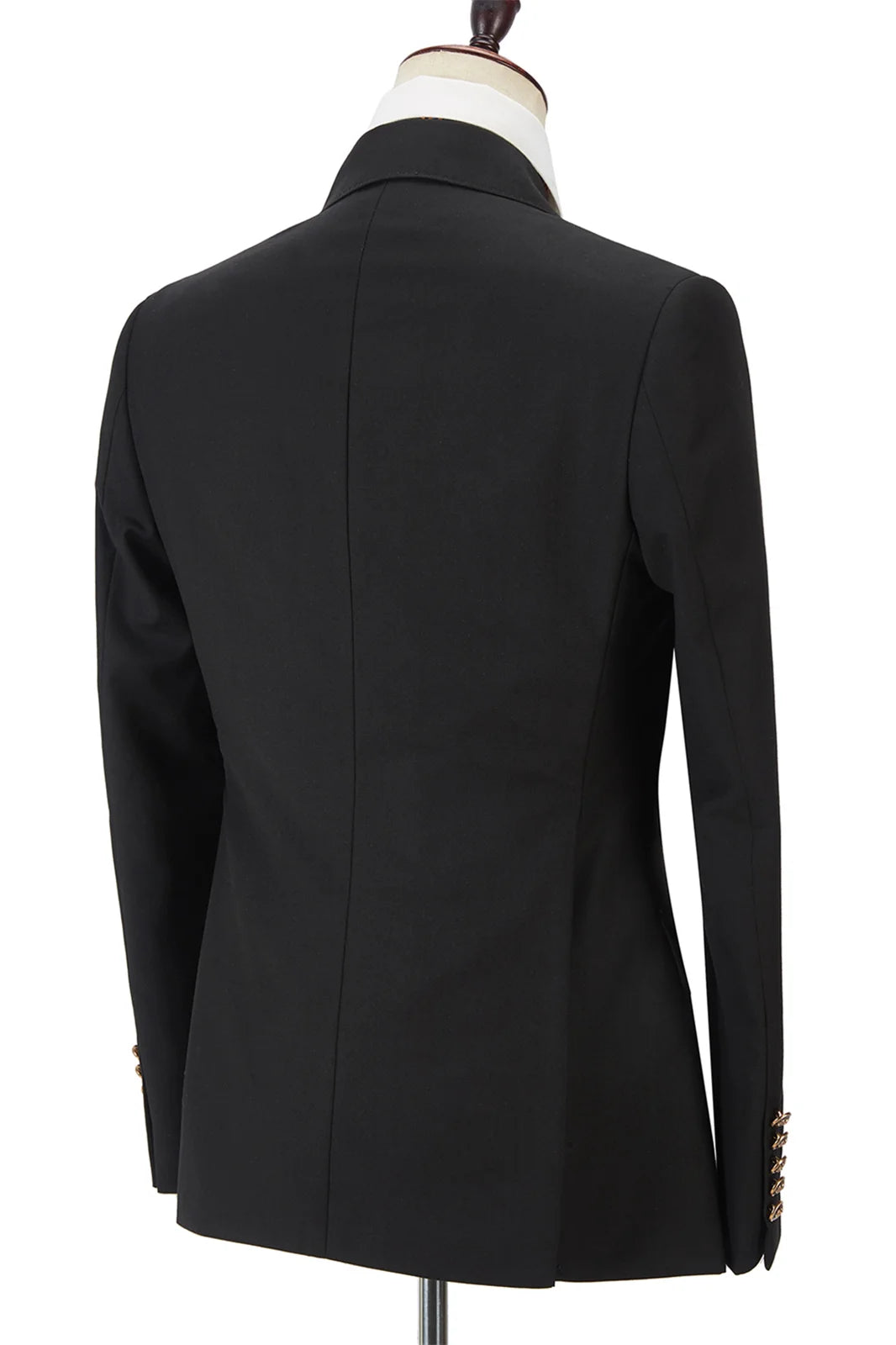 Handsome Black Wedding Suit For Groom Peak Lapel With Double Breasted Gentle