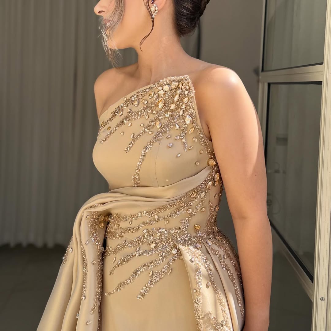 A-Line Rhinestone Sleeveless Evening Dress