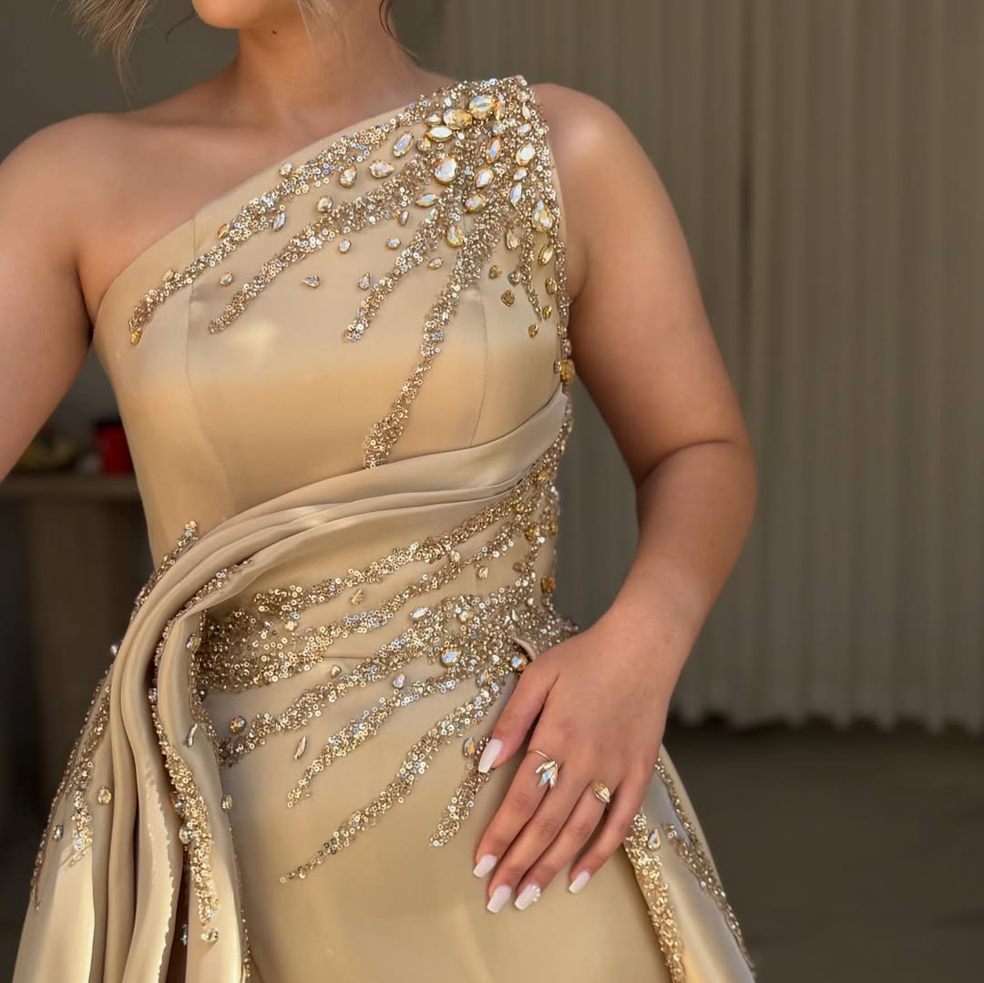 A-Line Rhinestone Sleeveless Evening Dress