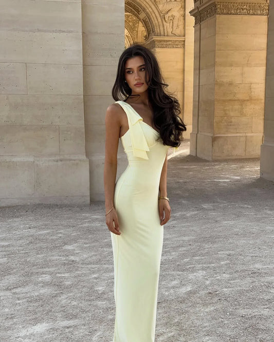 Light Yellow Slim Fit Summer Fresh Prom Dress