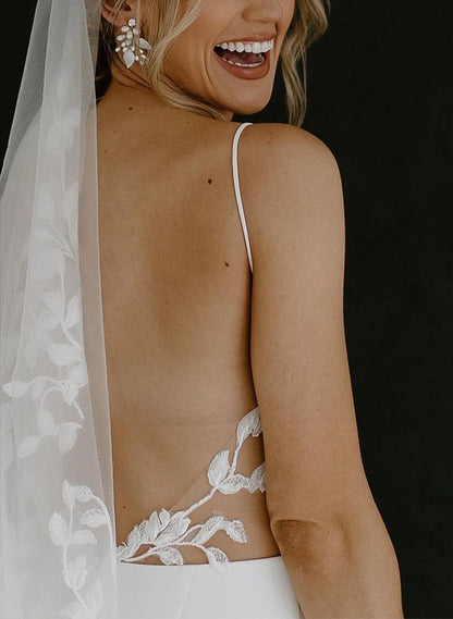 Boho Garden Summer Beach Cowl Neck Sleeveless Court Train Lace Wedding Dress