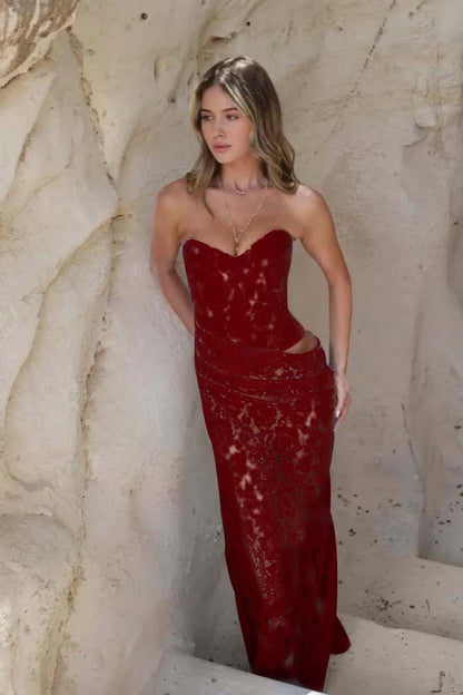 Sweetheart Strapless Sleeveless Long Mermaid Prom Dress With Pleated