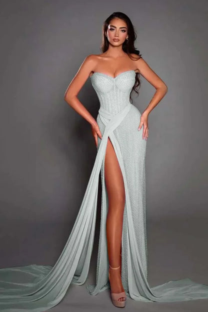 Gorgeous Pink Sweetheart Split Summer Prom Dress