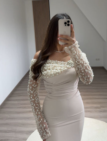 Pleats Cap Sleeves Prom Dress with Corset Evening Party Dress