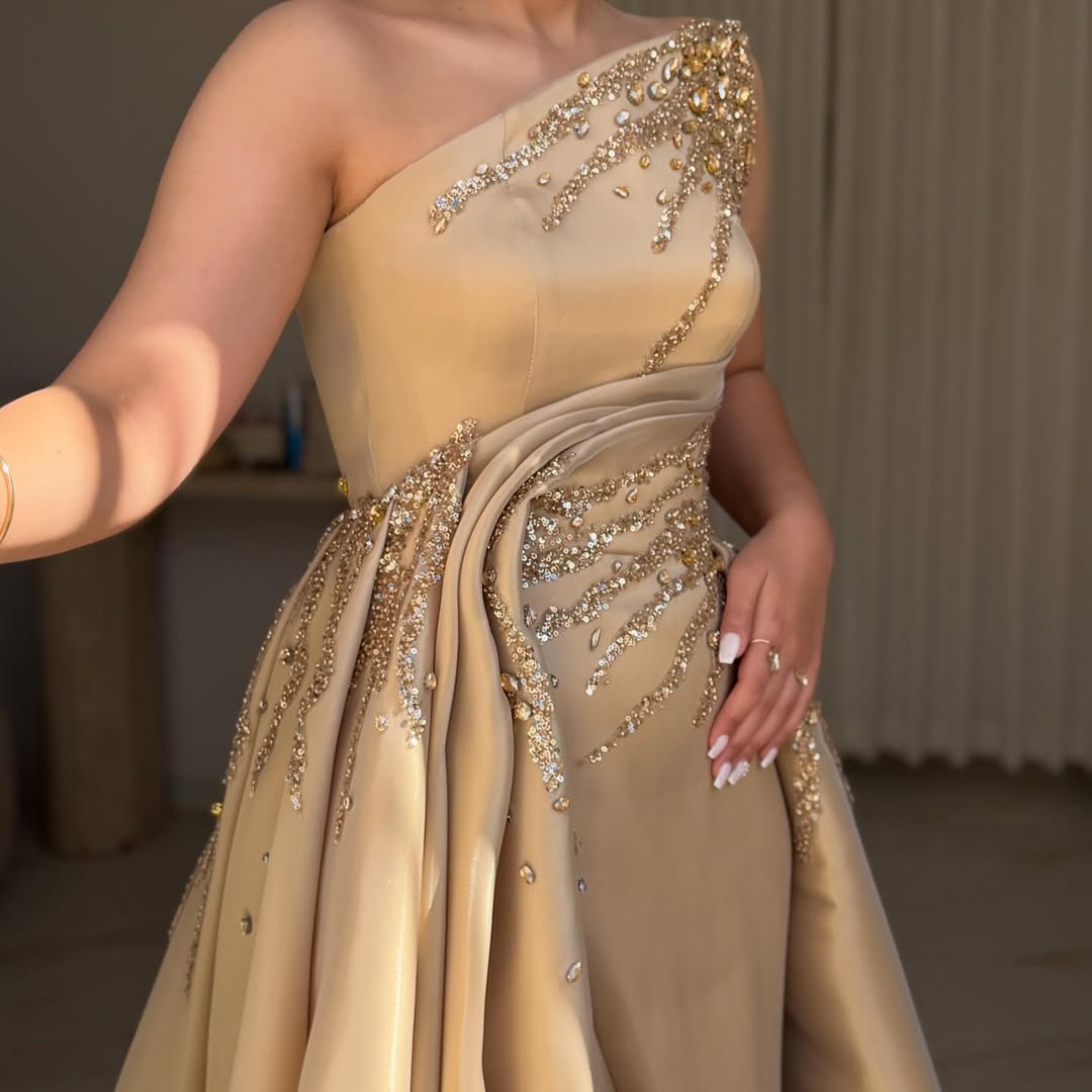 A-Line Rhinestone Sleeveless Evening Dress