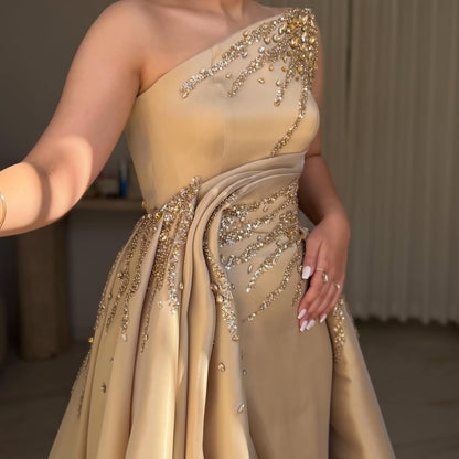A-Line Rhinestone Sleeveless Evening Dress