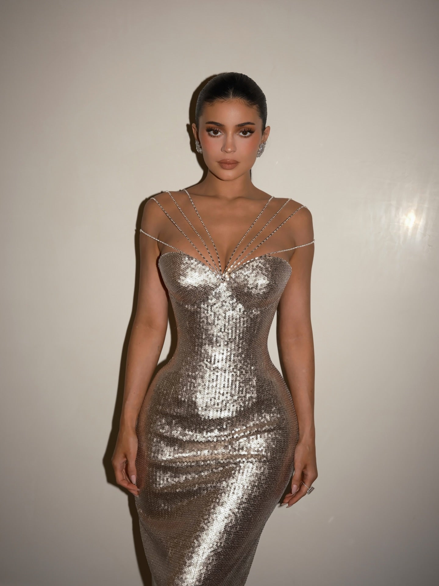 Sparkly Silver Off-the-Shoulder Prom Dress