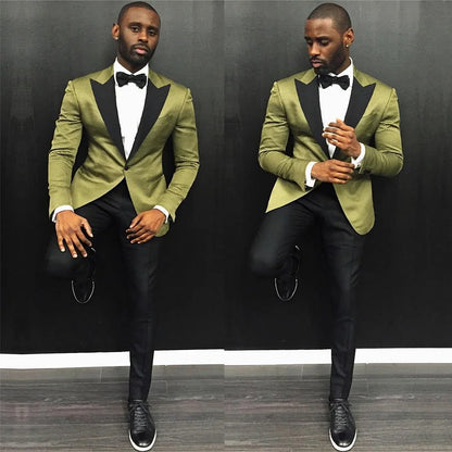 New Arrive Black Lapel Bespoke Formal Dinner Prom Suit With One Button New For Man Gentle