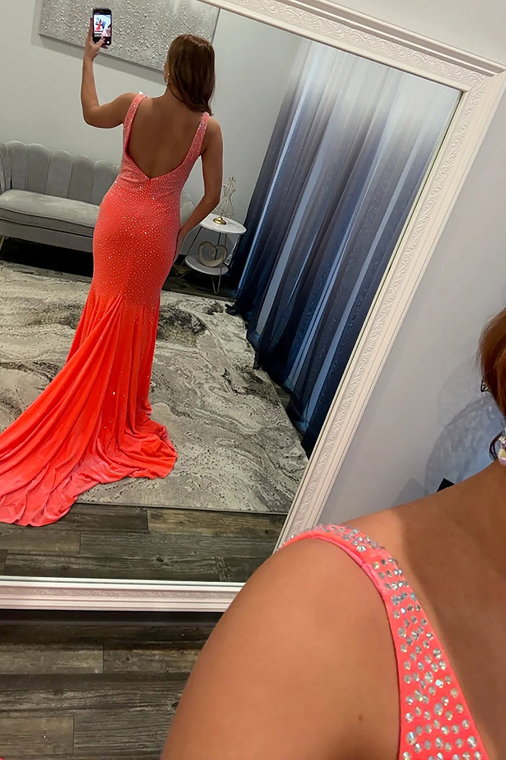 Mermaid Deep V Neck Backless Burgundy Satin Long Prom Dress