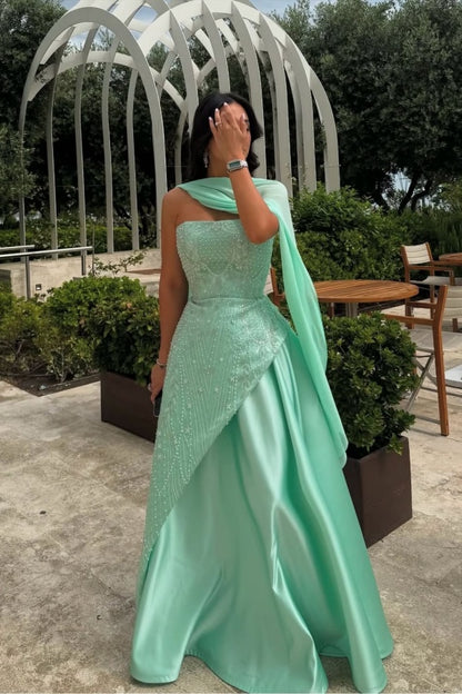 Refreshing Straps Prom Dress Mermaid A-line with Beading