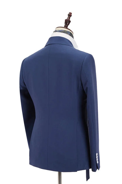 Stylish Dark Blue Groomsmen Outfits For Sale With Peaked Lapel Party
