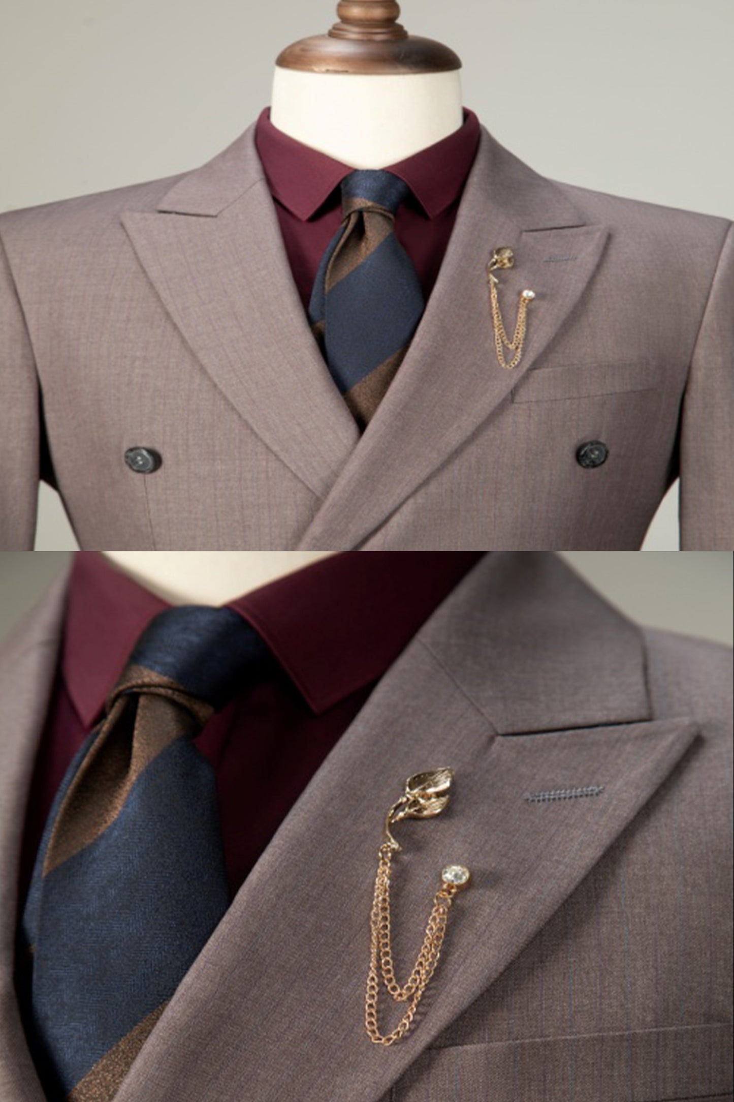 Notch Lapel Dark Pink Dinner Prom Suit Two Pieces Formal Suit For Groom