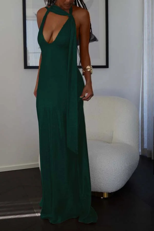 Pearl Pink Halter V-neck Sheath Shining Prom Dress ZT0665