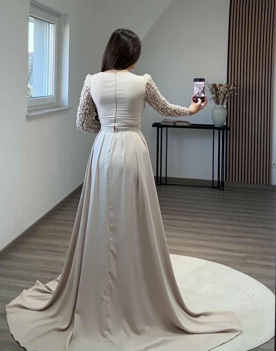 Sheath Spaghetti Straps Square Slit Cape Evening Dress