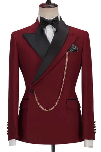 New Arrive Red Prince Evening Suits With Peaked Lapel Party For Sale