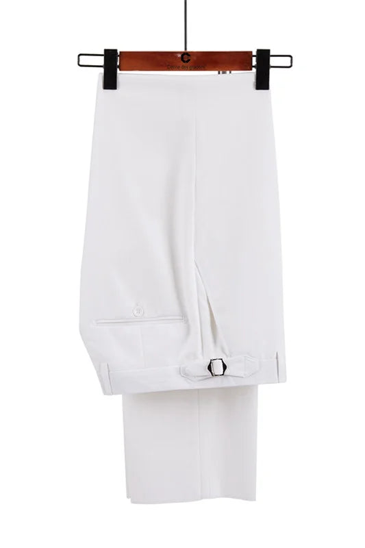 Classic Bespoke White And Black Wedding Blazer With Double Breasted Gentle For Groom