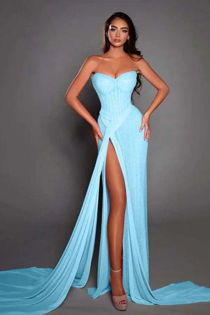 Gorgeous Pink Sweetheart Split Summer Prom Dress