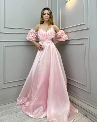 Blue Off-The-Shoulder Bright Tulle Long Prom Dress