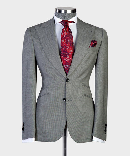 Eugene Latest Design Gray Peaked Lapel Three Pieces Men Suits