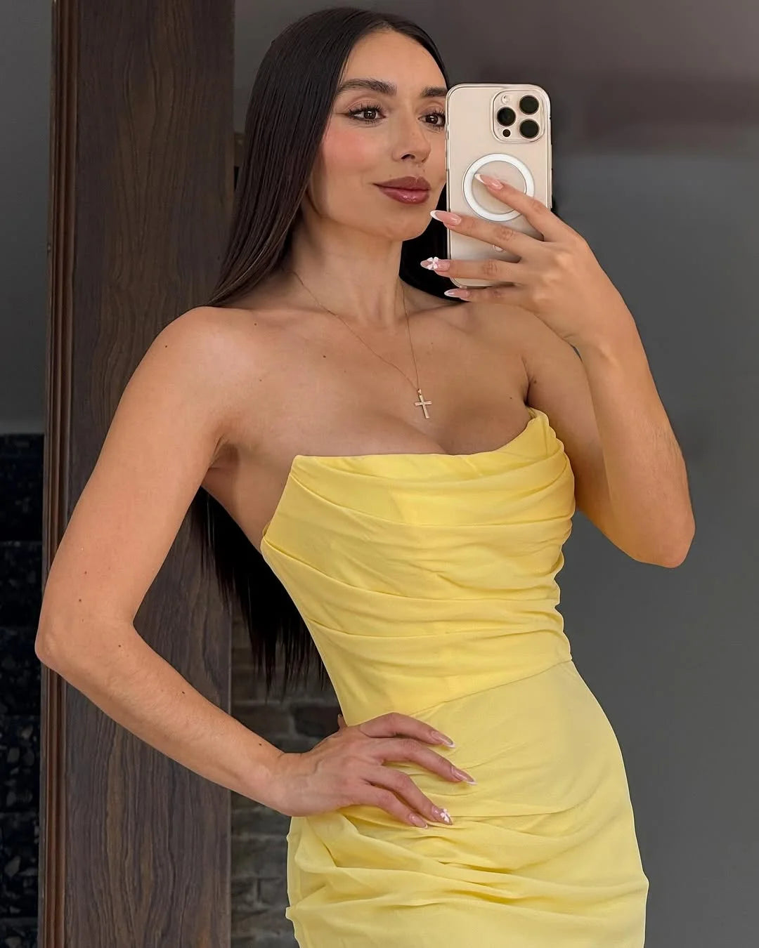 Elegant Yellow Chiffon Mermaid Long Prom Dress ZT0735