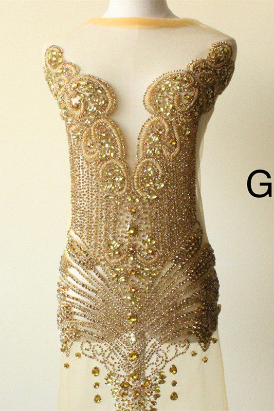 Crew Neck Sequins Sleeveless Flower Mermaid Princess Prom Dress