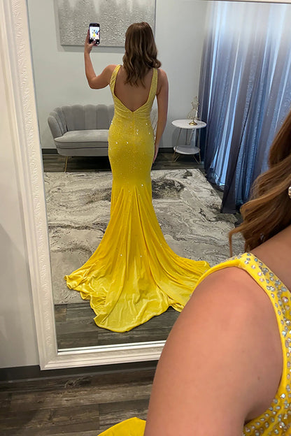 Mermaid Deep V Neck Backless Burgundy Satin Long Prom Dress