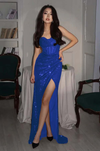 Gorgeous Burgundy Spaghetti Strap Prom Dress Slimming with Split