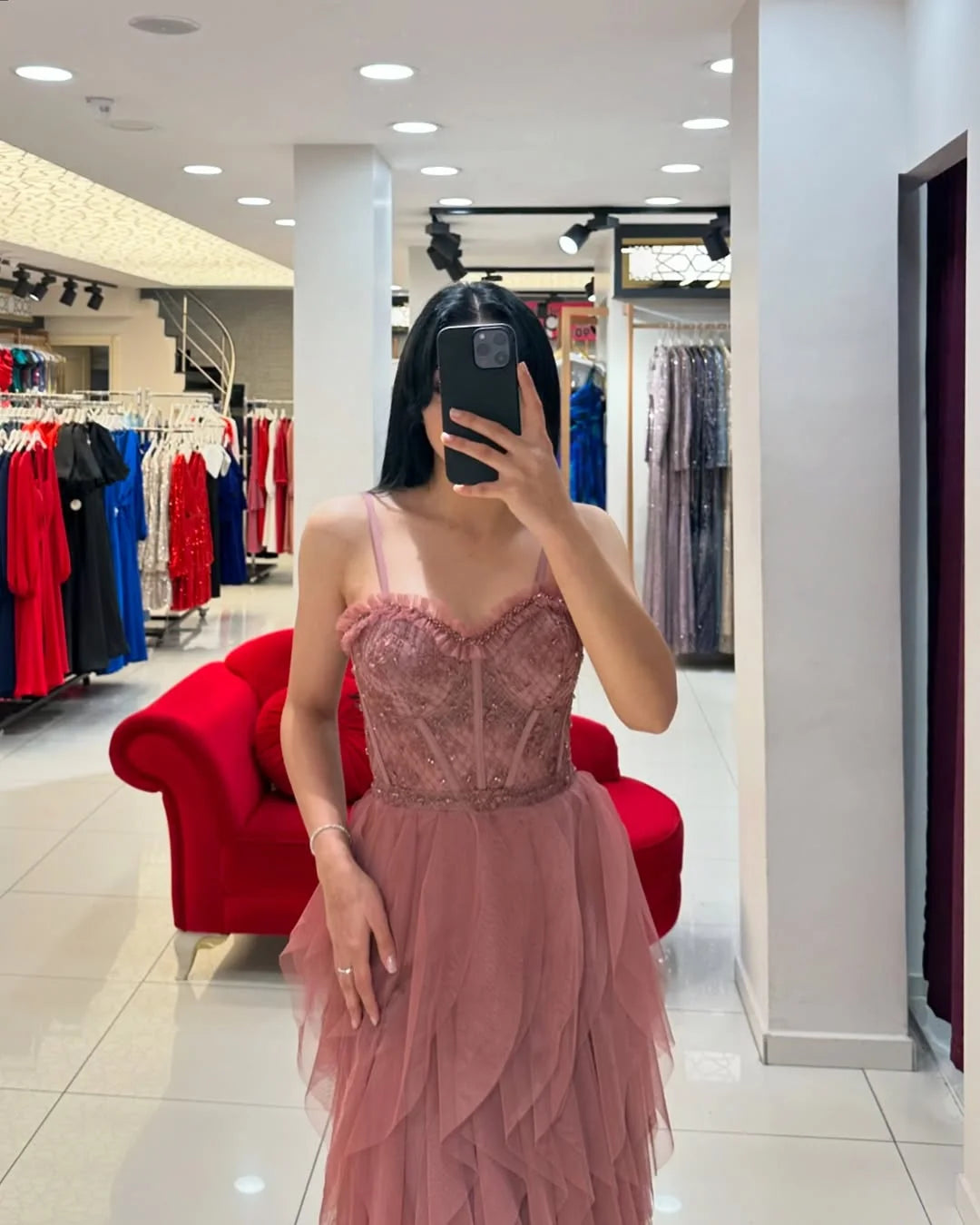 Sweetheart Spaghetti-Straps Sweet Tulle Prom Dress