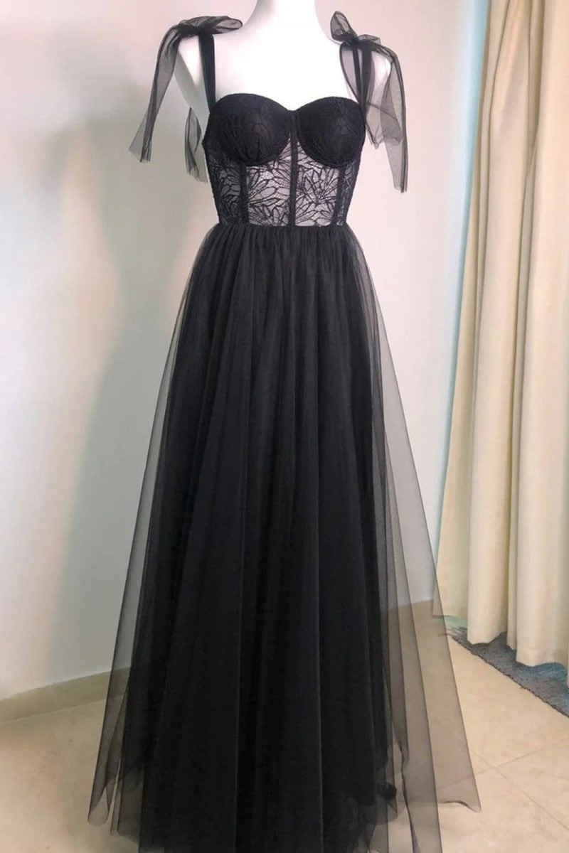 Charming Corset A-Line Slit Prom Dress with Bow