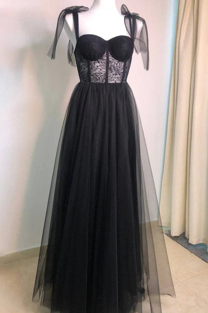 Charming Corset A-Line Slit Prom Dress with Bow