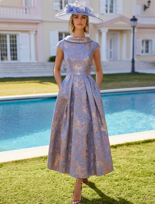 Backless Sleeveless Floral Print Flowers A-Line Evening Dress