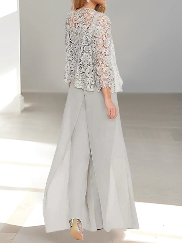 Chiffon Square Neck Floor-Length Mother of the Bride Dress