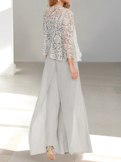 Chiffon Square Neck Floor-Length Mother of the Bride Dress