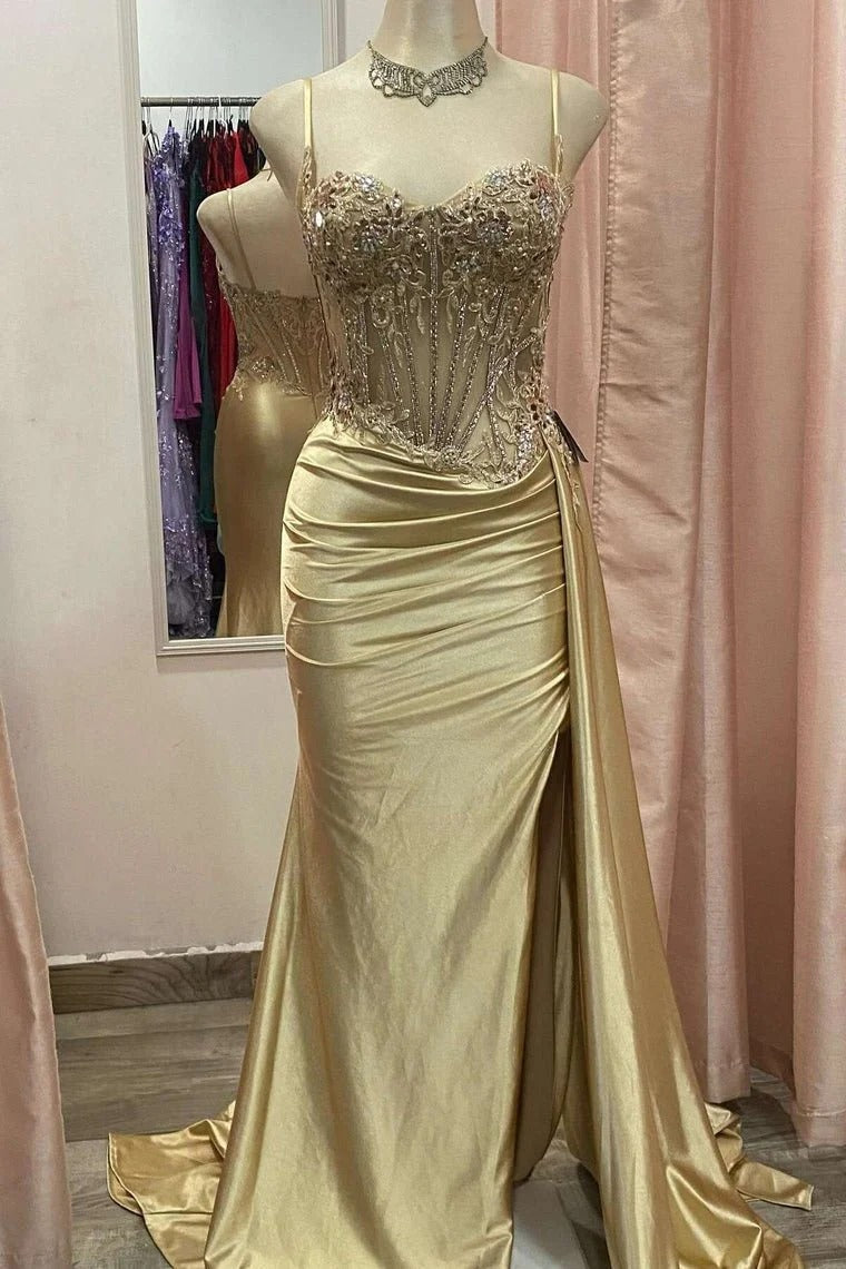 Spaghetti Straps Corset Long Formal Dress