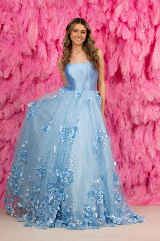 Lace Lilac Corset Prom Dress with Slit