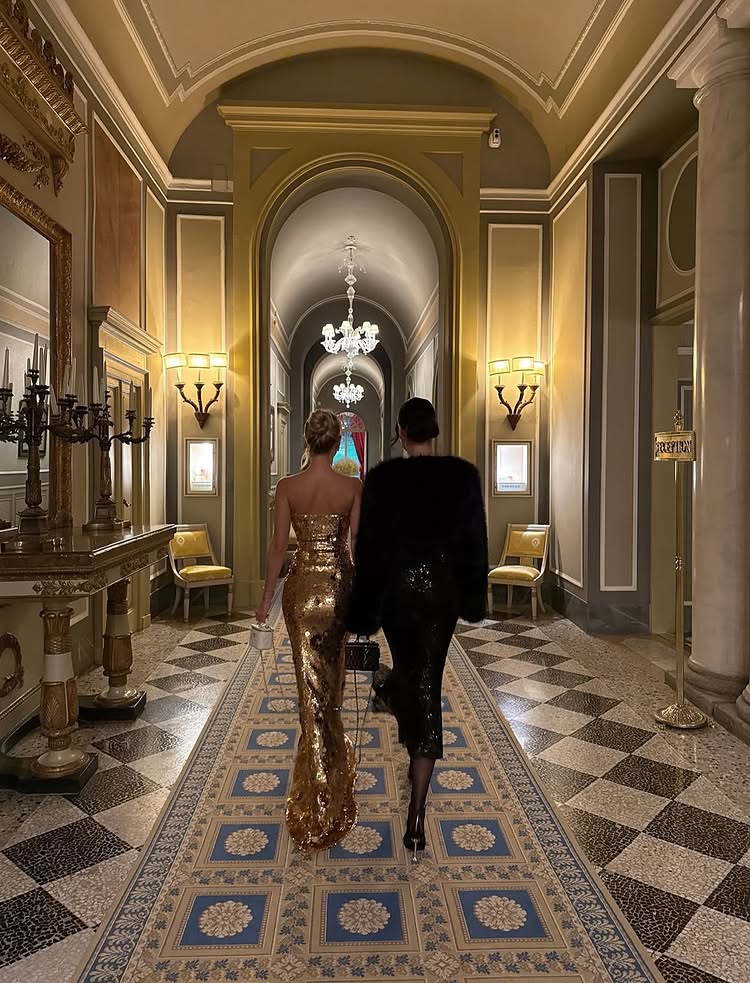 Glod Glitter Strapless Sleeveless Sequins Mermaid Floor-Length Evening Dress