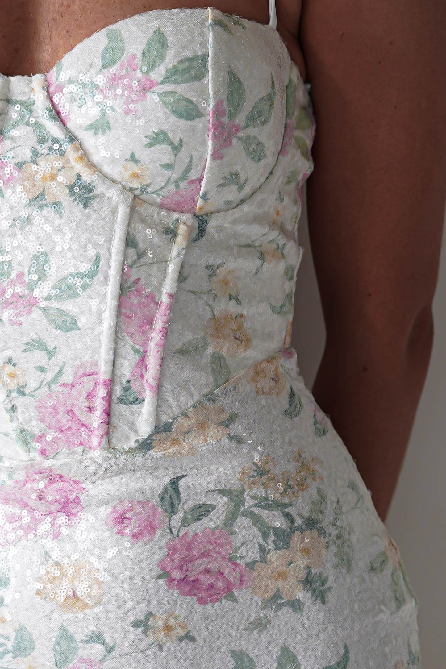 Floral Corset Mini Dress with Spaghetti Straps