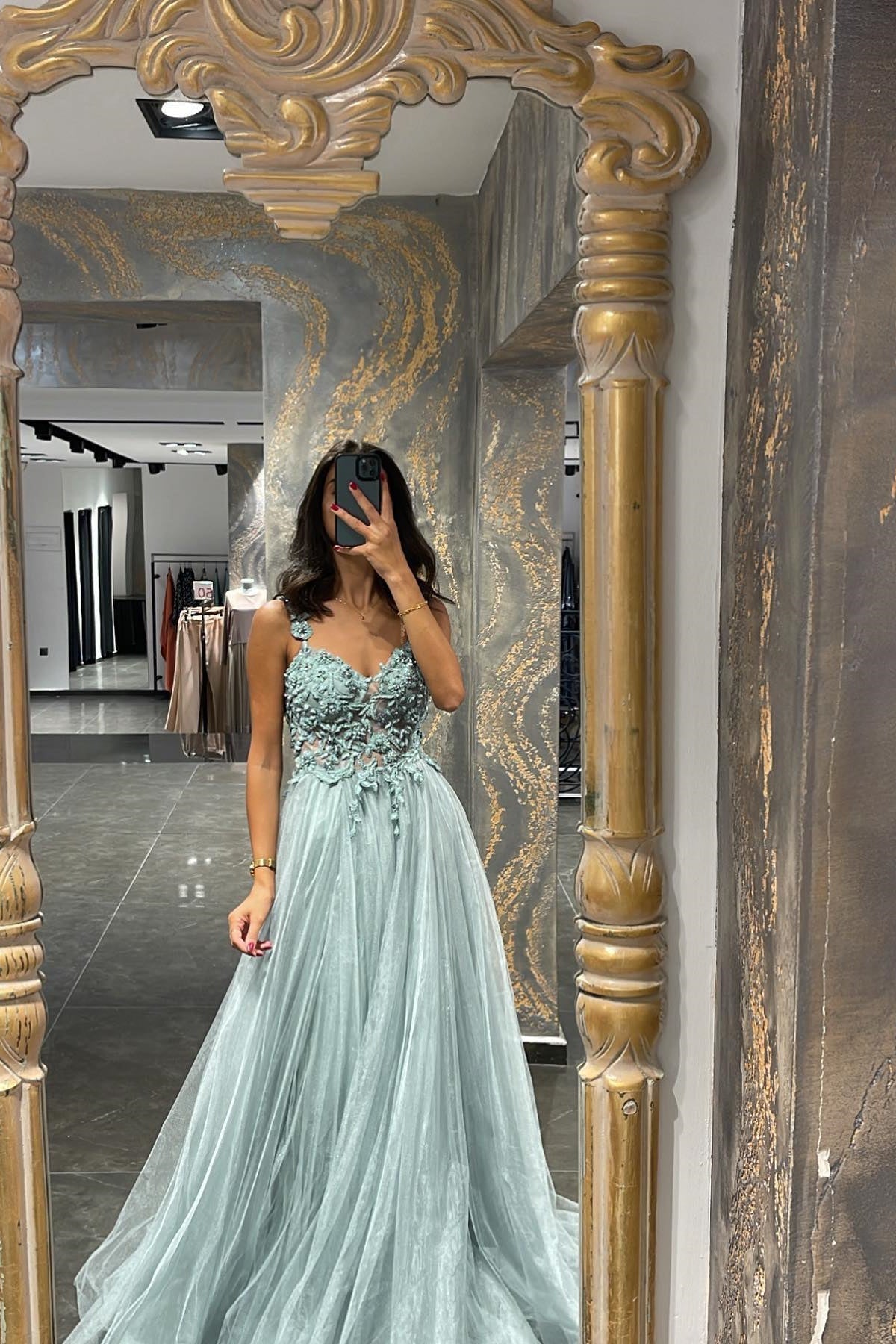 Mermaid Appliques Prom Dress with Beading