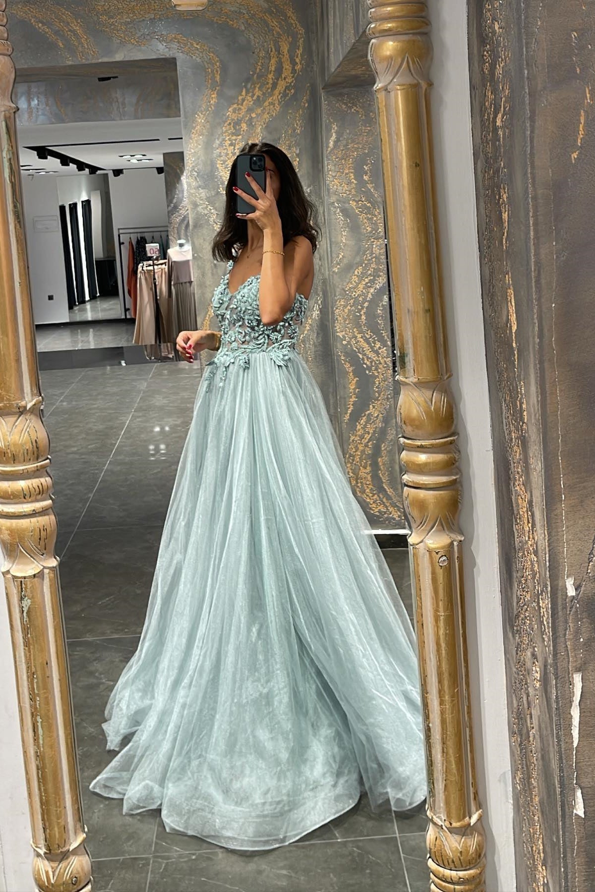 Mermaid Appliques Prom Dress with Beading