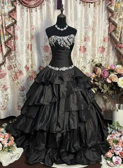 Ball Gown Strapless Neck Sleeveless Floor-Length Taffeta Prom Dress